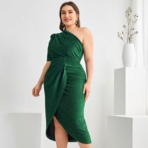 Green glitter dress